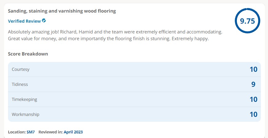 wood floor staining Sutton