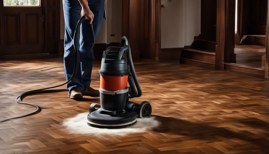 Refinishing a parquet floor