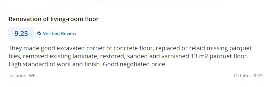 renovation of wood floor london