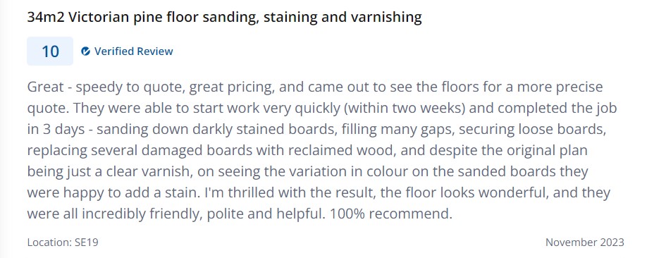 Victorian floor rneovation London review