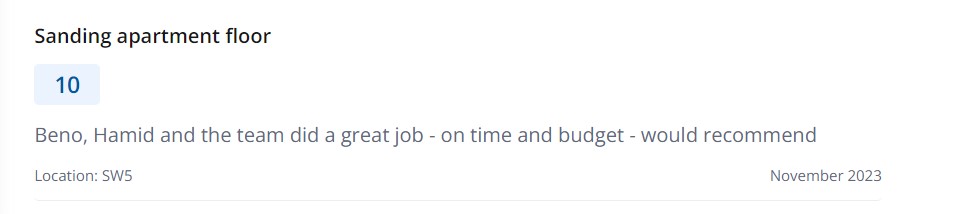 floor sanding london review