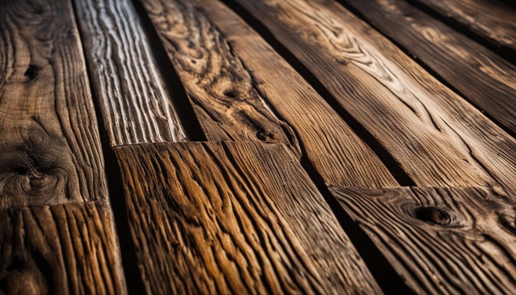 Historic wooden floorboards