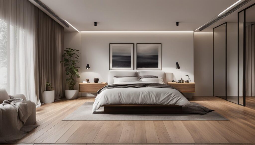 Two-Tone Wood Floors in Bedrooms