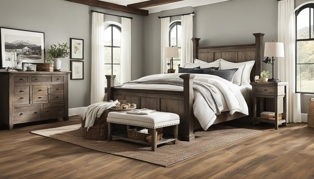 Wide Plank Wood Floors in Farmhouse Bedrooms