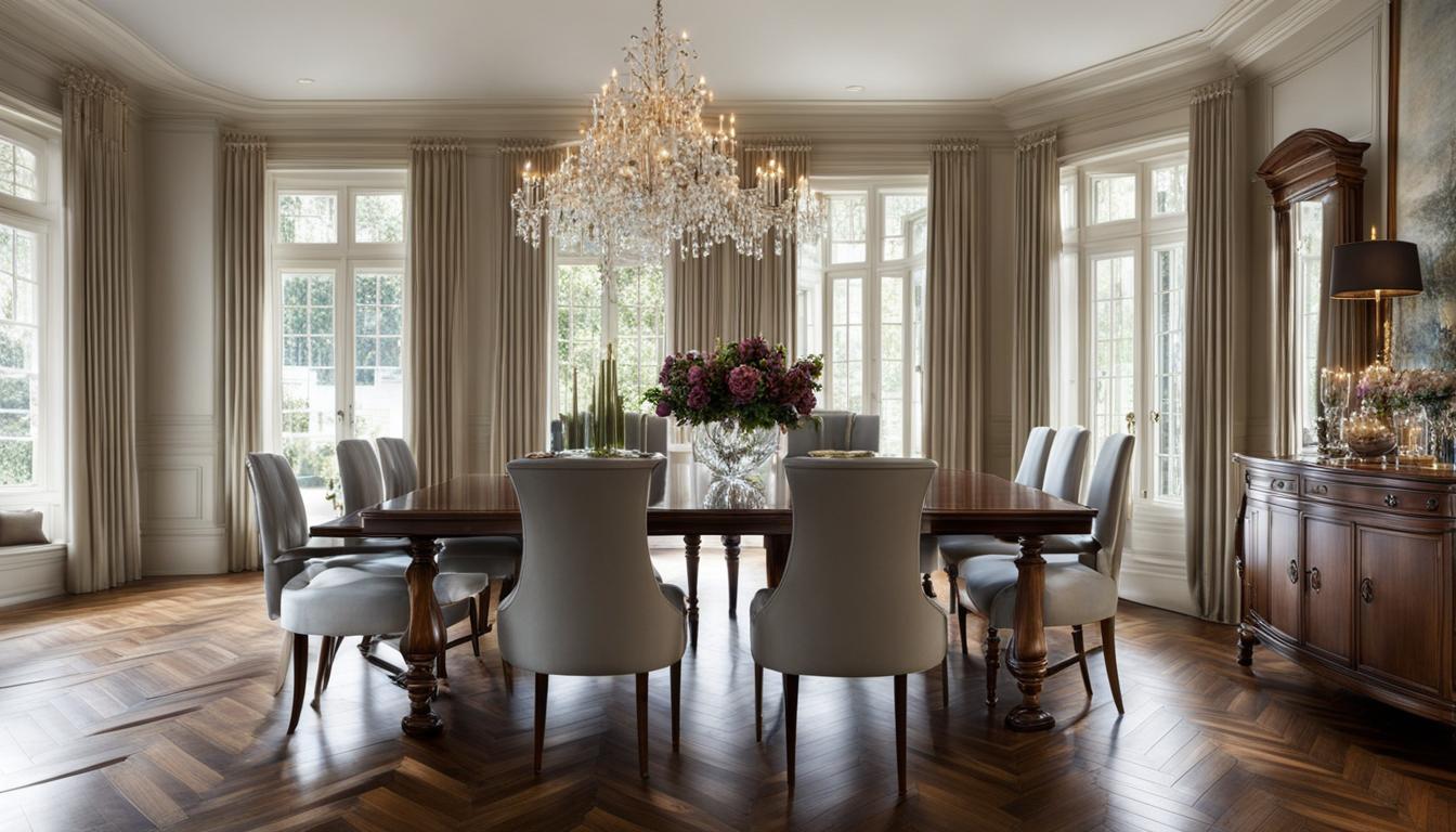 Pattern Play: Herringbone Wood Floors in Formal Dining Rooms