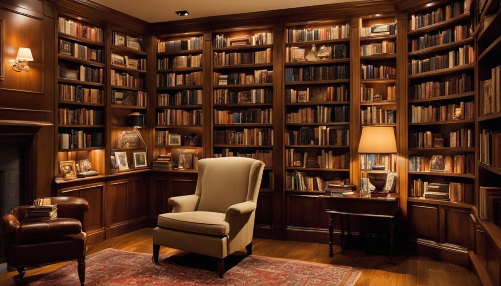 autumn-themed home library design