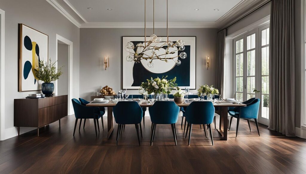 dining room renovation with custom wood floors