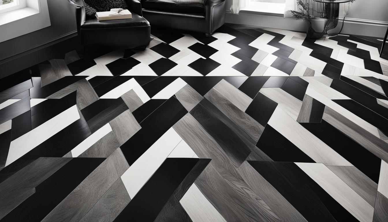 High-Contrast Drama: Black and White Wood Floors