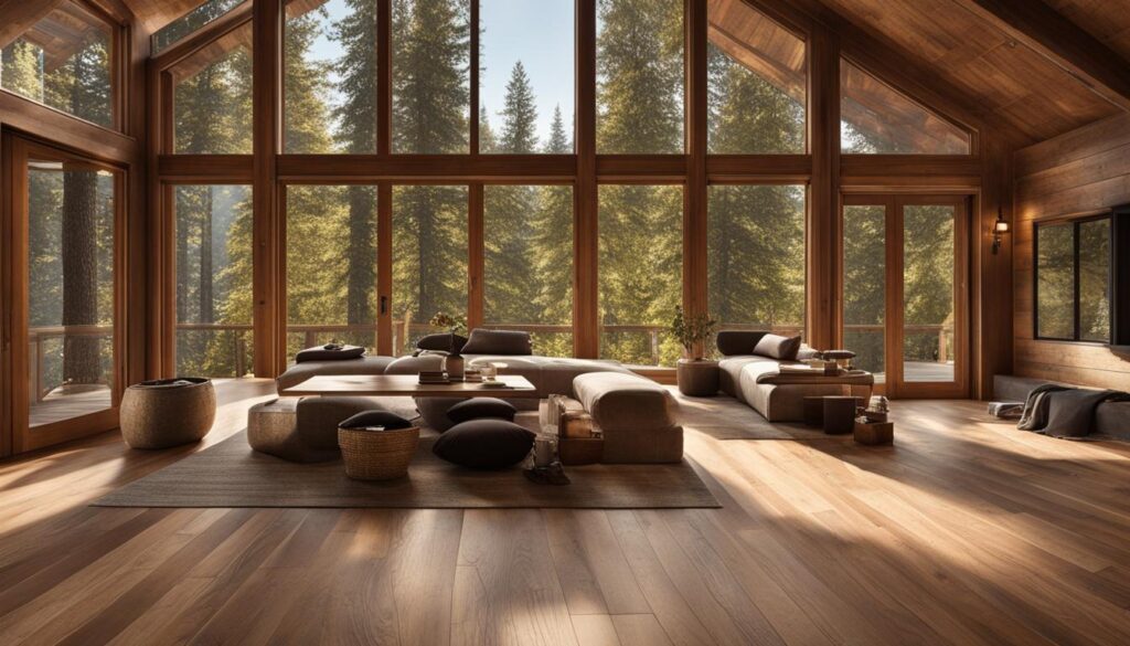 mountain chalet wood floors