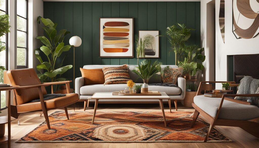 retro-inspired living space