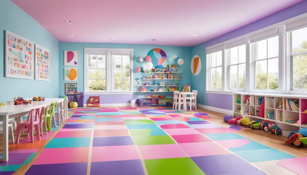 vibrant flooring for kids