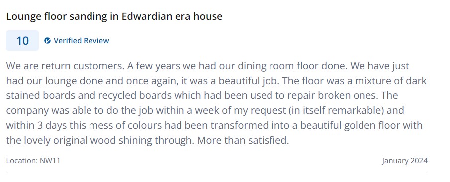 Edwardian lounge floor sanding