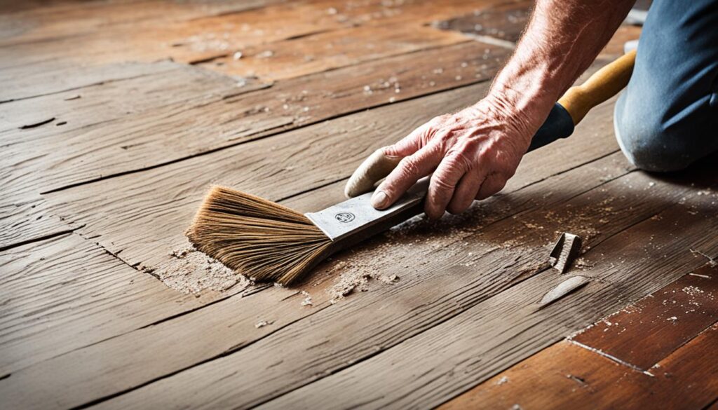 Hand Scraping and Wire Brushing for Vintage Wood Floor Restoration