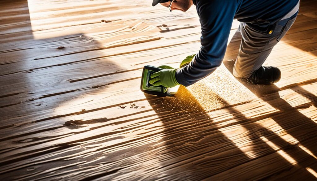 Sanding the Wood Floor