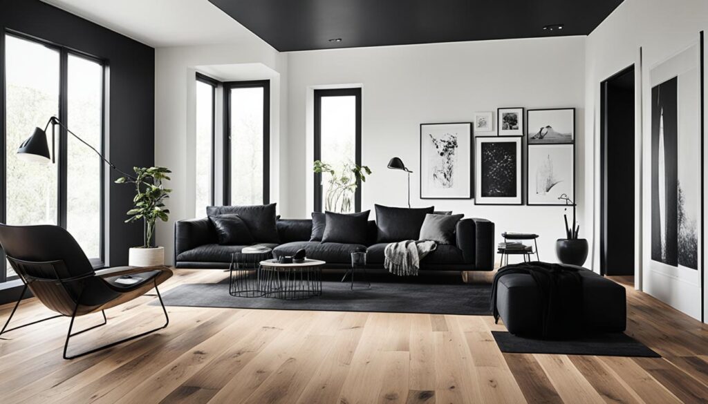 contrasting colours for light wood floors