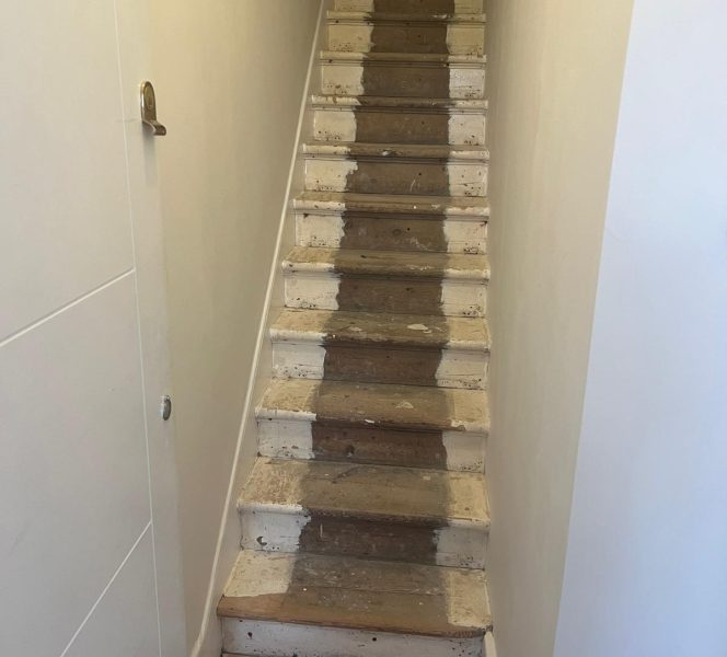 Sanding Wood Stairs London SE24 Before
