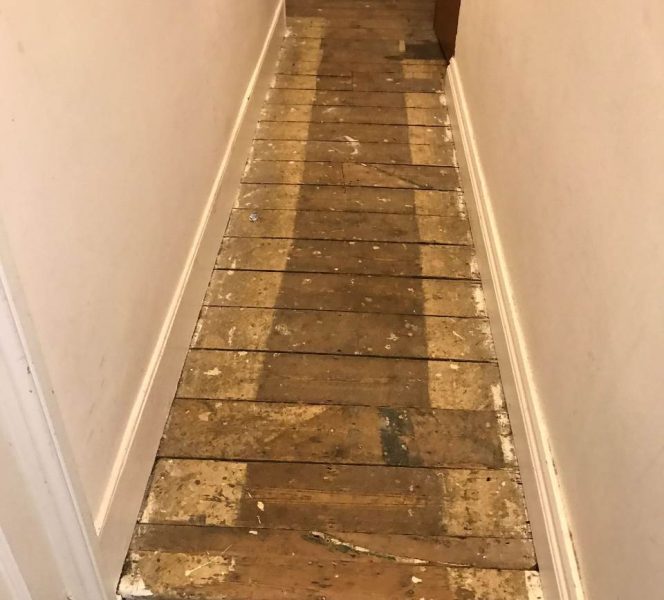 floor sanding London Hallway before-1